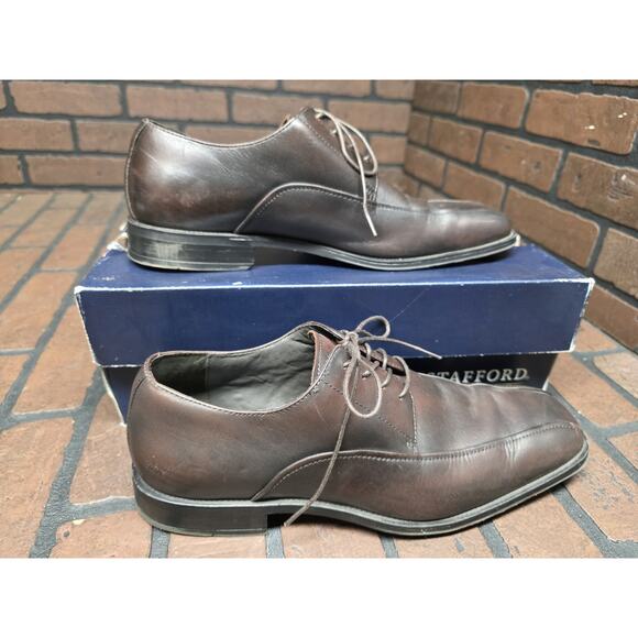 Stafford Signature Men's dress Shoes Size 11 M D Braedon Dark Brown. - Picture 1 of 7